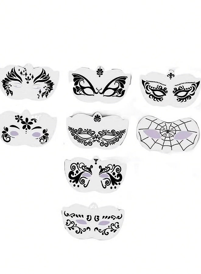 Happy D 8pcs Full Face，Face Paint Stencils Carnival Face Stencils for Kids Girls Boys Carnivals Holiday - Image 3
