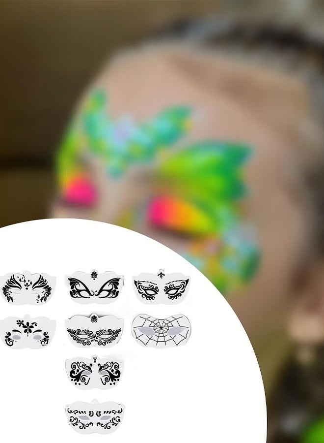 Happy D 8pcs Full Face，Face Paint Stencils Carnival Face Stencils for Kids Girls Boys Carnivals Holiday - Image 4