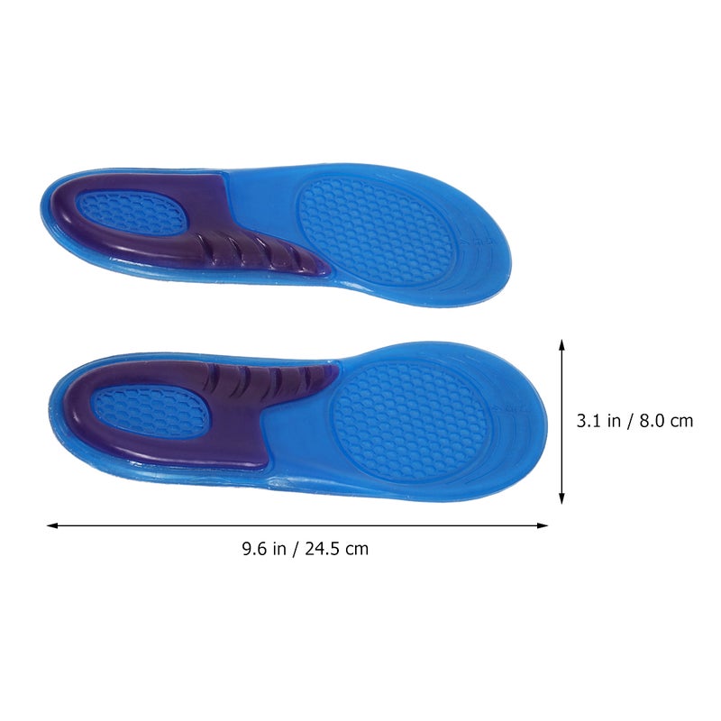 2pcs Silicone Insoles Shoe Pads for Walking Hiking Running Sports Absorbent Shoe Cushioning Massage Silicon Gel Insoles Size S (37-39) - Image 2