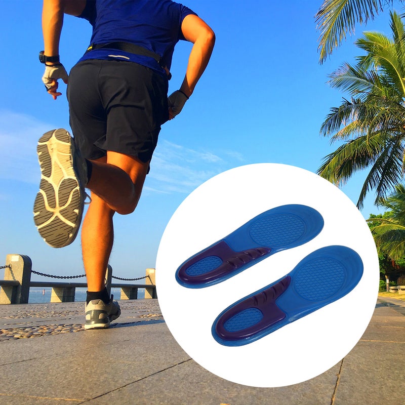 2pcs Silicone Insoles Shoe Pads for Walking Hiking Running Sports Absorbent Shoe Cushioning Massage Silicon Gel Insoles Size S (37-39) - Image 1