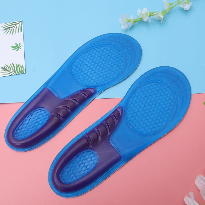 2pcs Silicone Insoles Shoe Pads for Walking Hiking Running Sports Absorbent Shoe Cushioning Massage Silicon Gel Insoles Size S (37-39) - Image 4