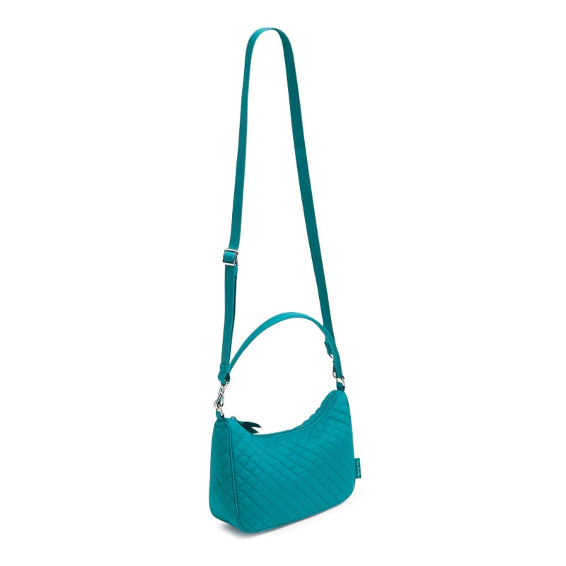 Vera Bradley Women's Cotton Frannie Crescent Crossbody Purse, Forever Green - Recycled Cotton, One Size - Image 4