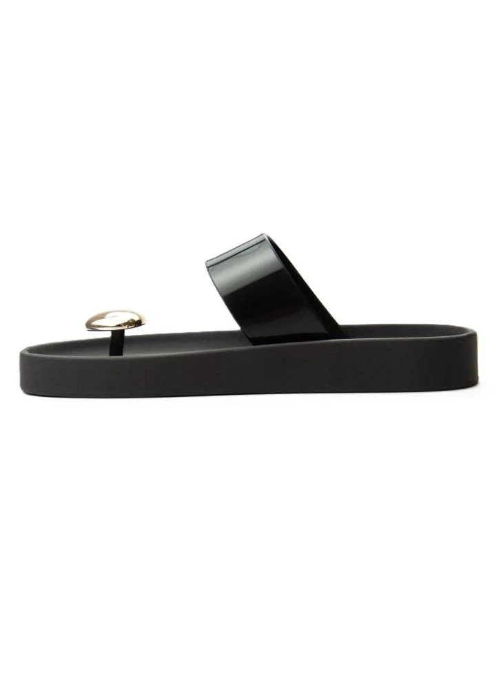Voices Smooth Stone Women'S Anti Slip Sole  Single Strap Sandals - Black