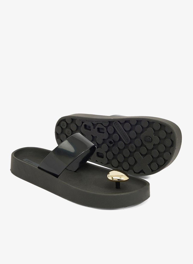 Voices Smooth Stone Women'S Anti Slip Sole  Single Strap Sandals - Black - Image 3