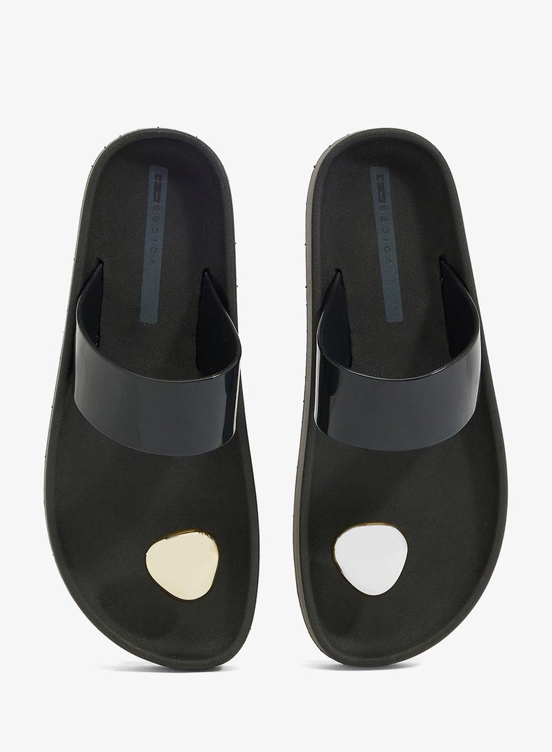 Voices Smooth Stone Women'S Anti Slip Sole  Single Strap Sandals - Black - Image 4