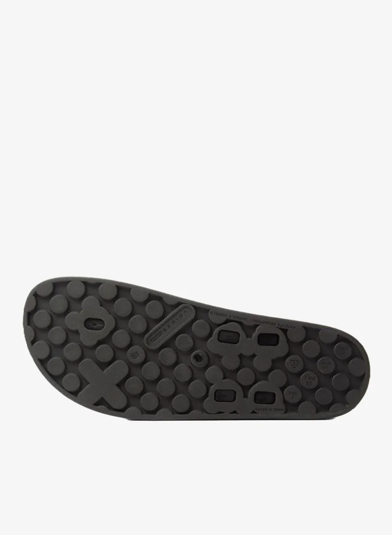 Voices Black-Black-Gold Smooth Stone Women'S Anti Slip Sole  Single Strap Sandals - Black for Women | Best Price UAE