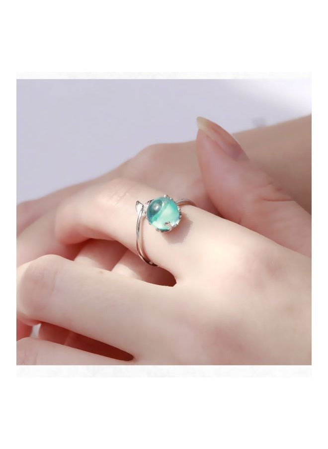 NIBEMINENT - 925 Sterling Silver Crystal Studded Ring - Image 1