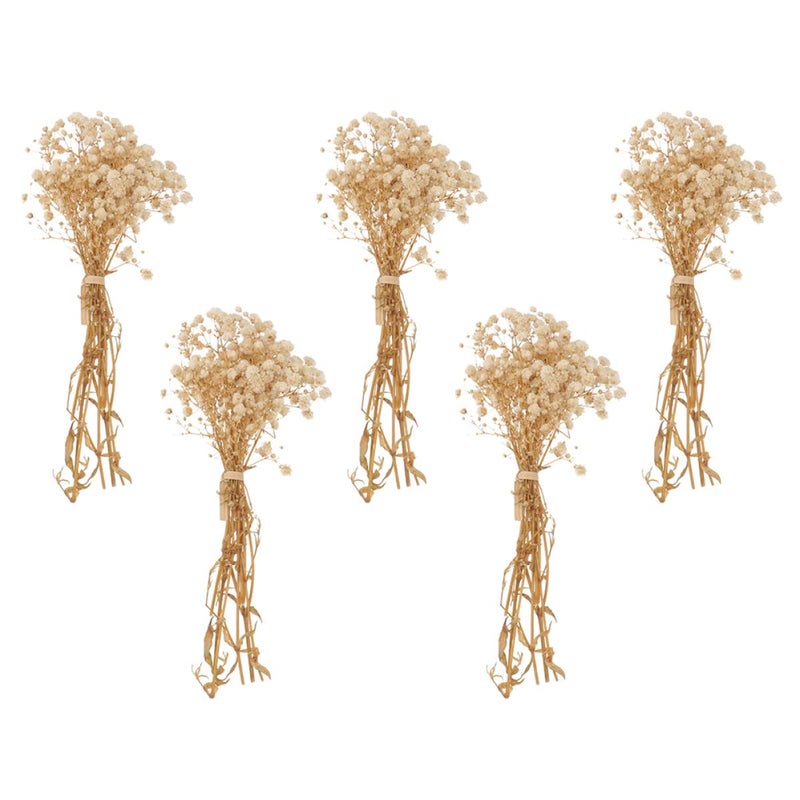 Natural Dried Gypsophila Flower Bouquet 5 Bundles for Wedding Home Decor DIY Floral Arrangement - Image 2