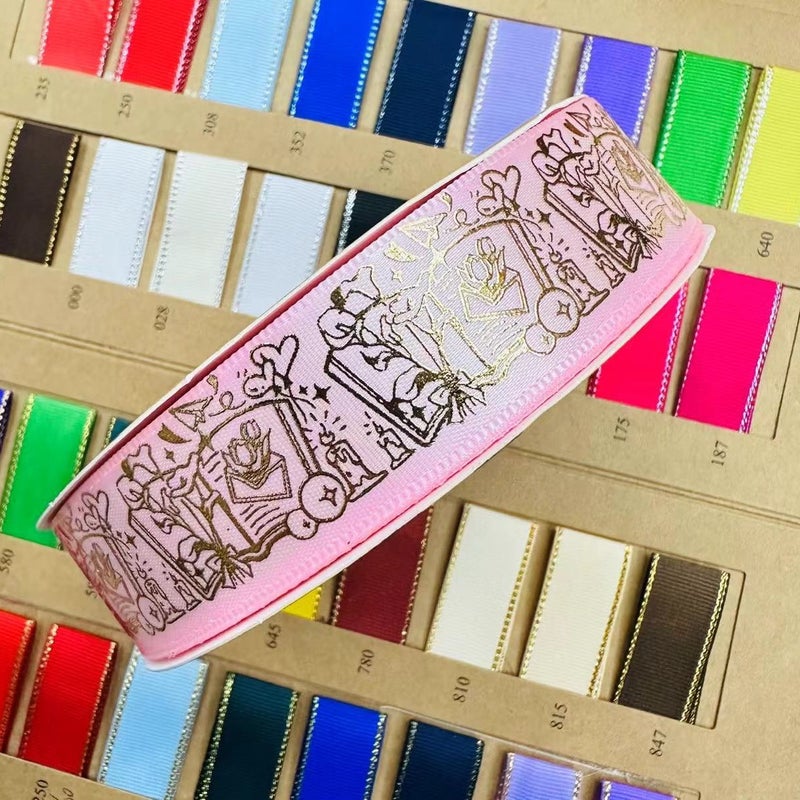 2.5Cm Wide New Magic Book Ribbon Stamping Handmade Bow Diy Webbing Jewelry Gift Box Accessories - Image 4