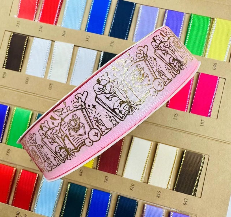 2.5Cm Wide New Magic Book Ribbon Stamping Handmade Bow Diy Webbing Jewelry Gift Box Accessories - Image 1