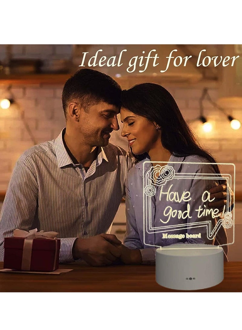 SOLARAE مصباح طاولة ليلي مخصص مع لوحة رسائل قابلة للمسح ضوئي تعمل بالطاقة عبر USB مع قلم قابل للمسح عن بعد لتزيين المكتب هدايا لذكرى الزواج أعياد الميلاد هدايا للبالغين والأطفال - Image 4