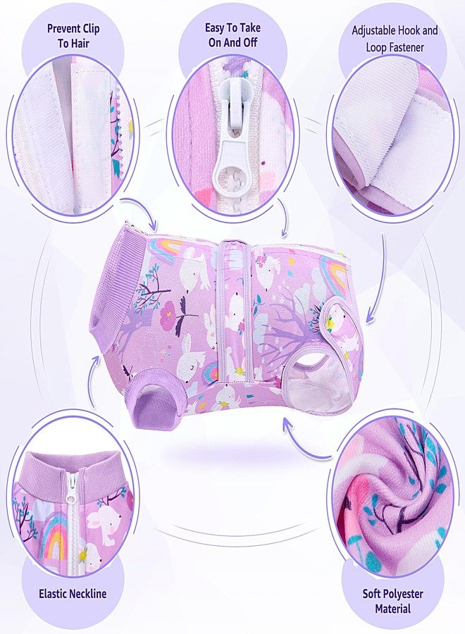 Lukovee Recovery Suit for Dogs, Zipper On Dog Surgery Suit for Female Male Dog, Onesies Bodysuit Prevent Licking Spay Abdominal Wounds Bandages E-Collar Alternative (Purple, S) - Image 2