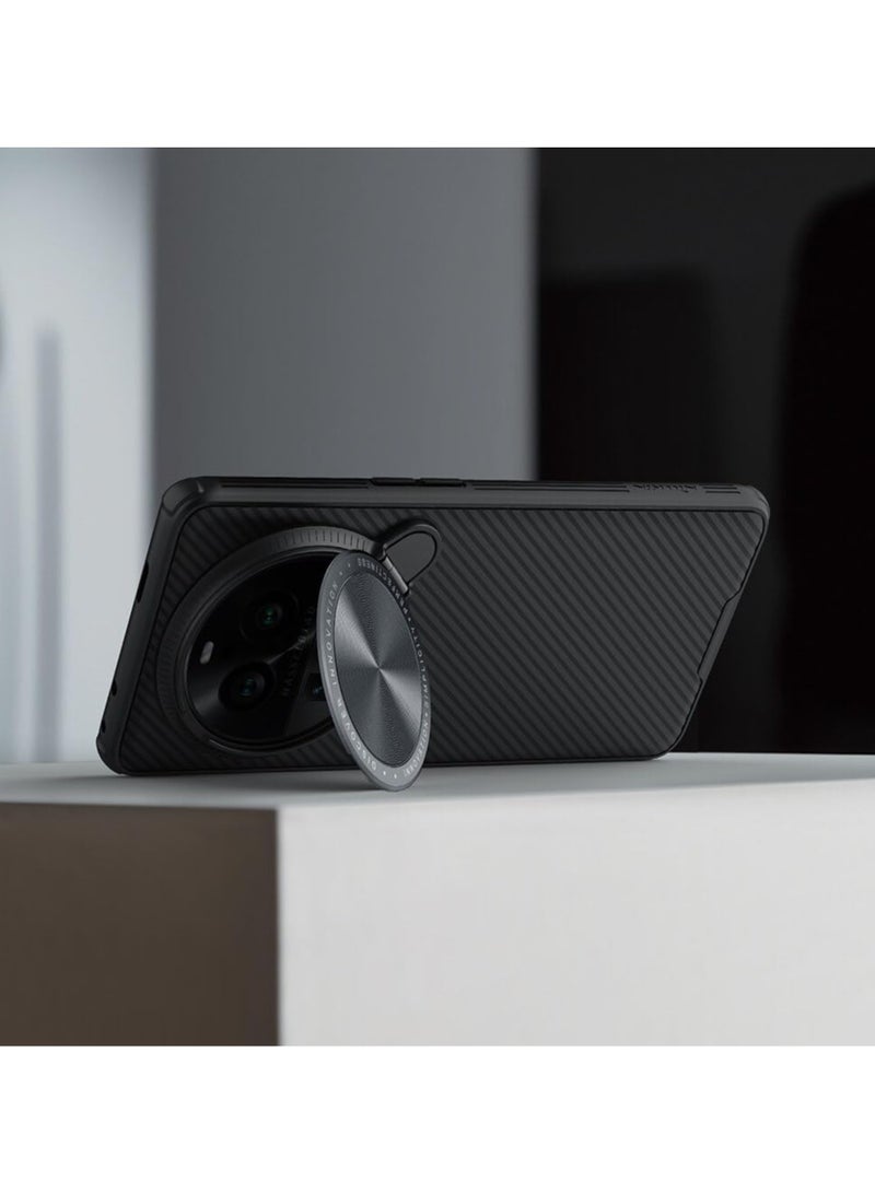 عام غلاف هاتف متوافق مع هاتف Oppo Find X6 Pro 5G. يأتي مزودًا بجهاز دعامة وله تصميم منزلق للغطاء الخاص بزاوية الكاميرا. كما يوفر غلافًا للخصوصية لزاوية الكاميرا في هاتف Oppo Find X6 Pro. - Image 3