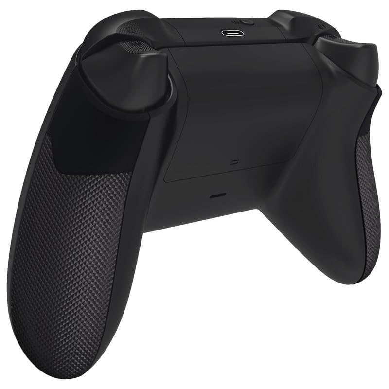 eXtremeRate Rubberized Grips Replacement Back Panels for Xbox Series X/S Controller, Black Performance Non-Slip Diamond Texture Side Rails Handles for Xbox Core Controller - Controller NOT Included - Image 4