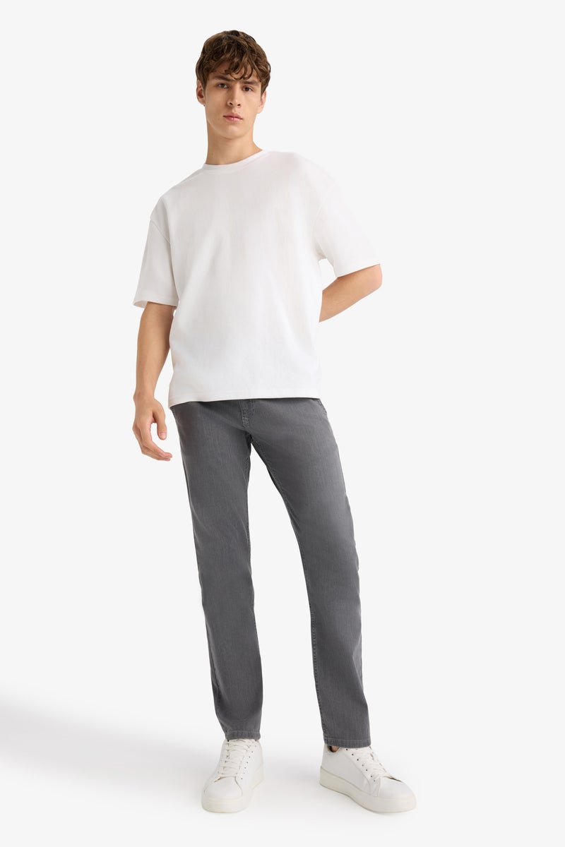 DeFacto Grey Man Sergio Regular Fit Regular Waist Straight Jeans Casual - Image 1