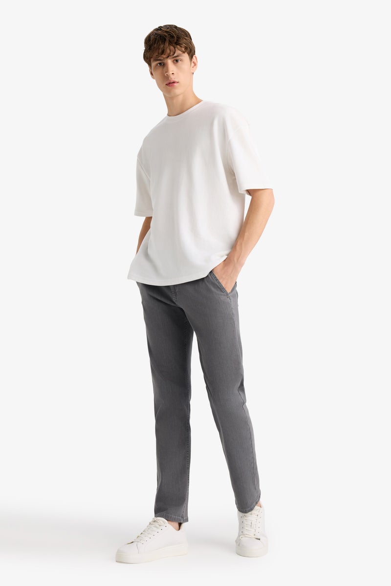DeFacto Grey Man Sergio Regular Fit Regular Waist Straight Jeans Casual - Image 3