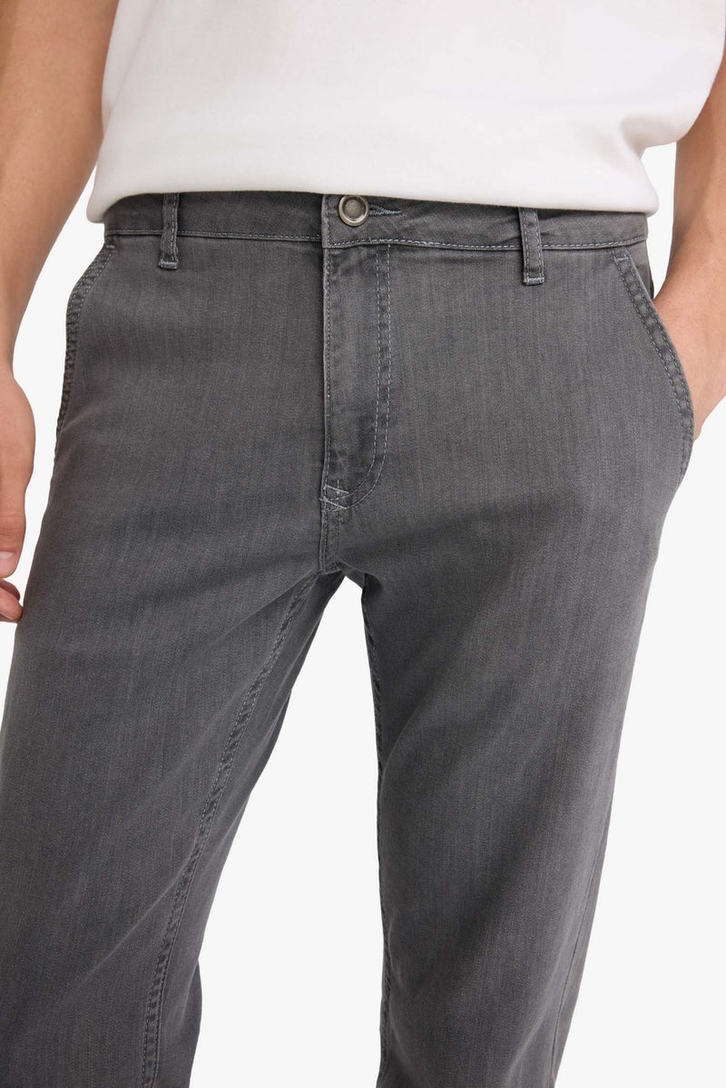 DeFacto Grey Man Sergio Regular Fit Regular Waist Straight Jeans Casual - Image 5
