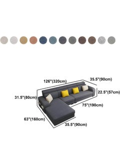 Poppins Home Stylish Retro 4-Seater Sofa with Chaise Lounge  Square Arm Design in Premium Fabric Upholstery (Coffee, LEFT BED)  - Image 2