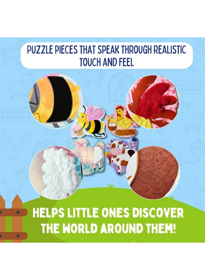 PepPlay بب بلاي أول لغز لمسة وإحساس حيوانات المزرعة، لغز مكون من ثلاث قطع للتعلم للأطفال الصغار، لعبة تعليمية للأطفال في مرحلة ما قبل المدرسة ومونتيسوري، هدية عيد ميلاد وهدية عودة للأطفال من 1-4 سنوات - Image 3