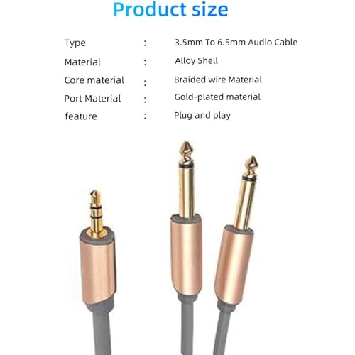Gadget Wagon Stereo 3.5mm to Dual 6.35mm Mono P38 Cable - 2 m Length - Image 3