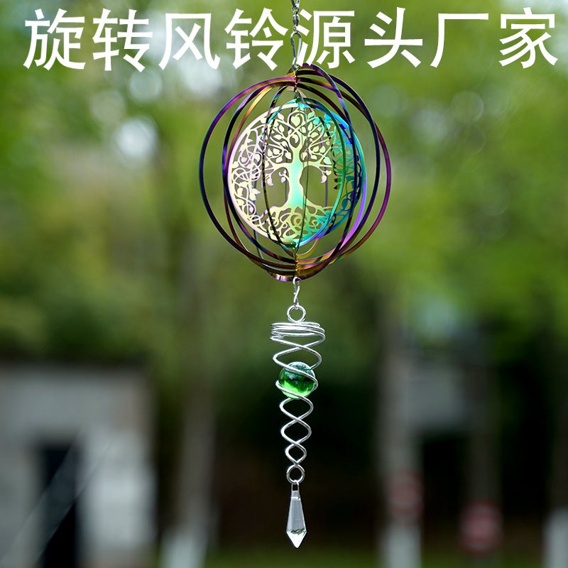 15Cm Colorful Life Tree Wind Chimes Hanging Decoration 3Dwind Spinner Rotating Outdoor Courtyard Garden Hanging Parts - Image 2