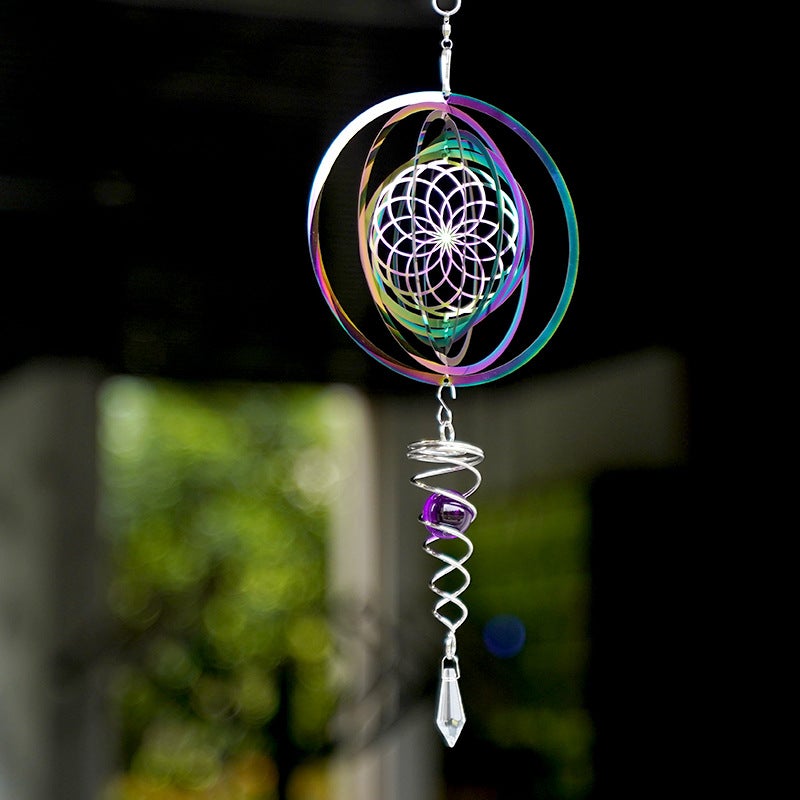 15Cm Colorful Life Tree Wind Chimes Hanging Decoration 3Dwind Spinner Rotating Outdoor Courtyard Garden Hanging Parts - Image 4