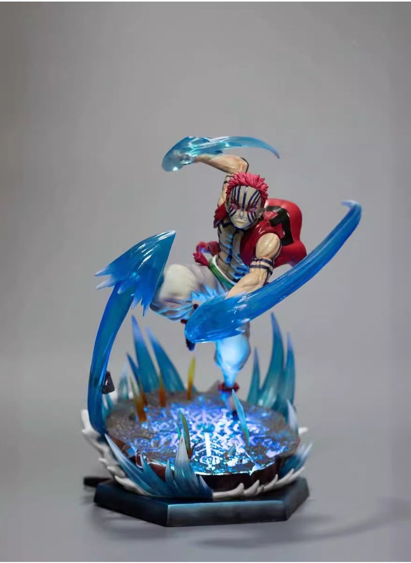 General - Demon Slayer: Kimetsu no Yaiba Upper String Three GK Simple Carving Akaza Illuminating Statue Scene Boxed Figure Gift for Children, Friends, Family - Image 1