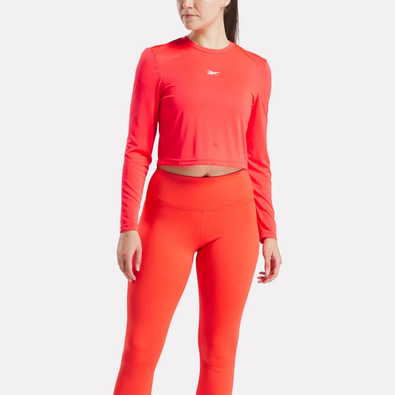 Reebok Core Slim Fit Crop Long Sleeve Women's Tee - Energy Red