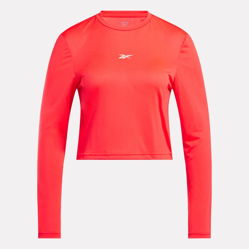 Reebok Energy Red Reebok Core Slim Fit Crop Long Sleeve Women's Tee - Energy Red for Women | Best Price UAE