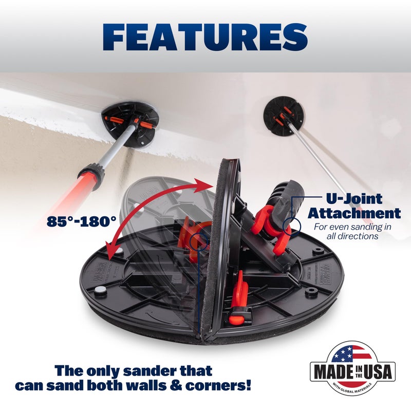 Walboard WAL-BOARD TOOLS Folding Radial Drywall Sander, Works with Walls and Corners, Made in the USA, FRSHC - Image 3