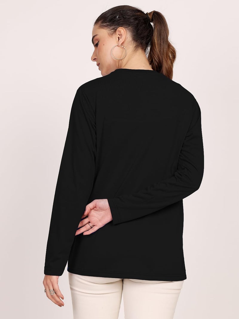 LEOTUDE Women's Round Neck Full Sleeve Boyfriend Fit Women T-Shirt Combo (PO2_GRL_32_Full_Sleeve_Combo_P_Multi 2_3XL) - Image 3