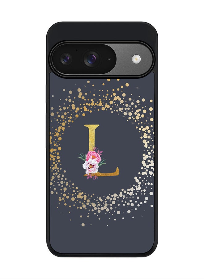 Stylizedd For Google Pixel 9 Case,Slim fit Camera Protection, Shockproof Thin Phone cover - Custom Monogram Floral - L (Grey )  - Image 1