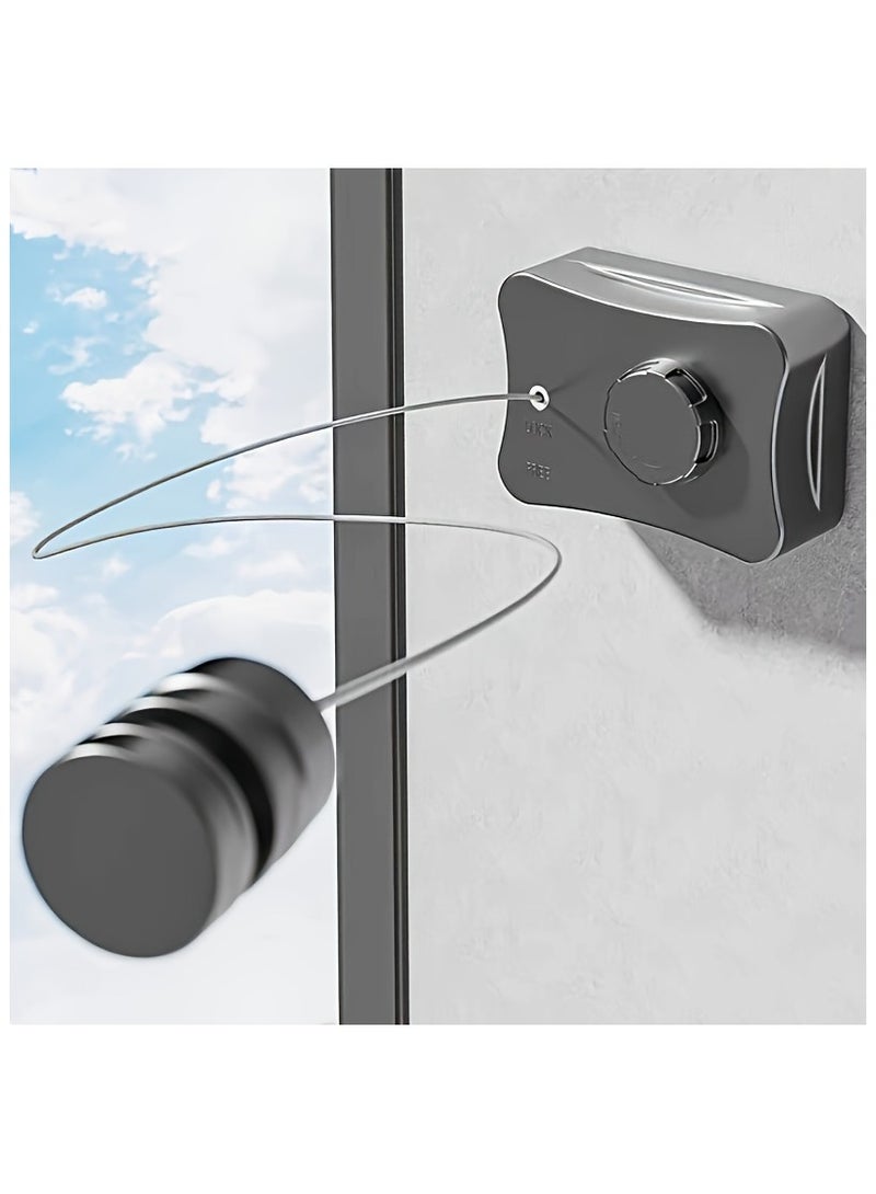 Heavy-Duty Retractable Clothesline - 5.1m Stainless Steel, Indoor/Outdoor Invisible Laundry Line for Towels & Quilts, Perfect for Rental Rooms & Balconies - Image 1