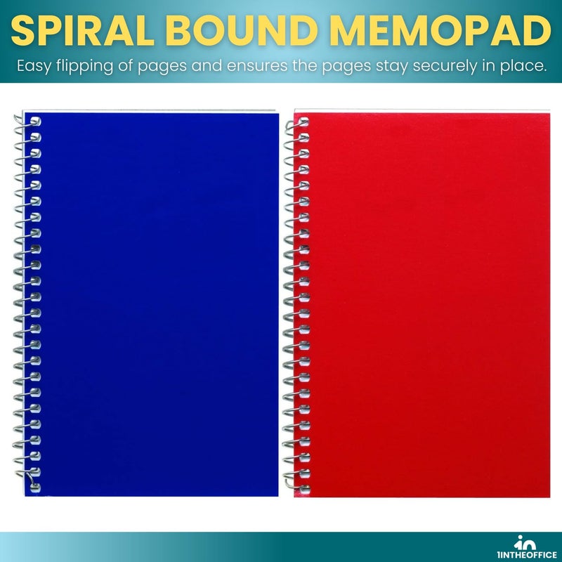 1InTheOffice Small Spiral Notebook 4x6, Spiral Memo Pads, Memo Book, College Ruled, Small Notepads 4X6 inches, Assorted Colors, 50Sheets/Pad, 15 Pads/Pack - Image 5
