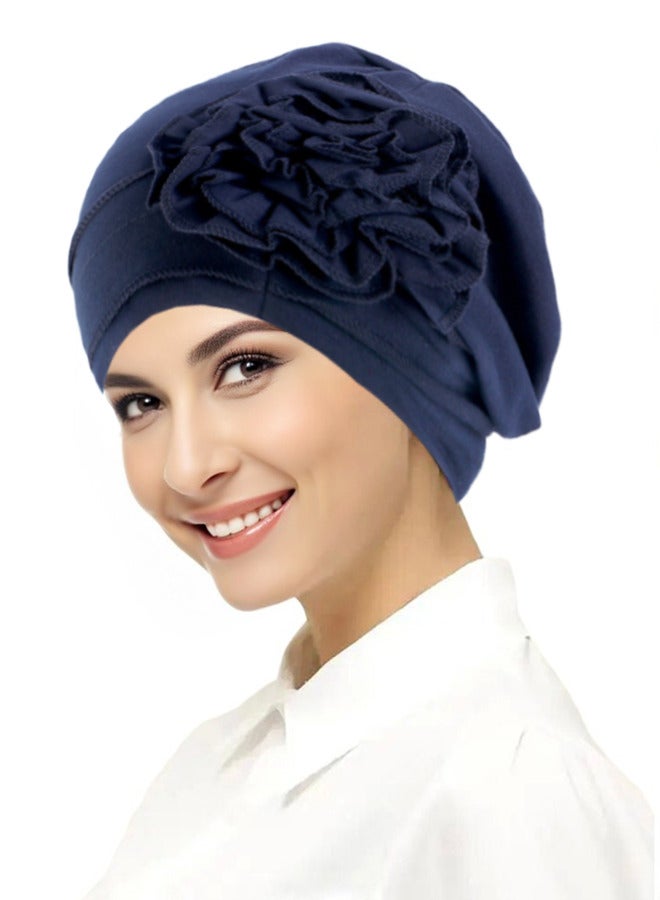 غطاء رأس مرن مزين بزهرة أنيقة - Image 1