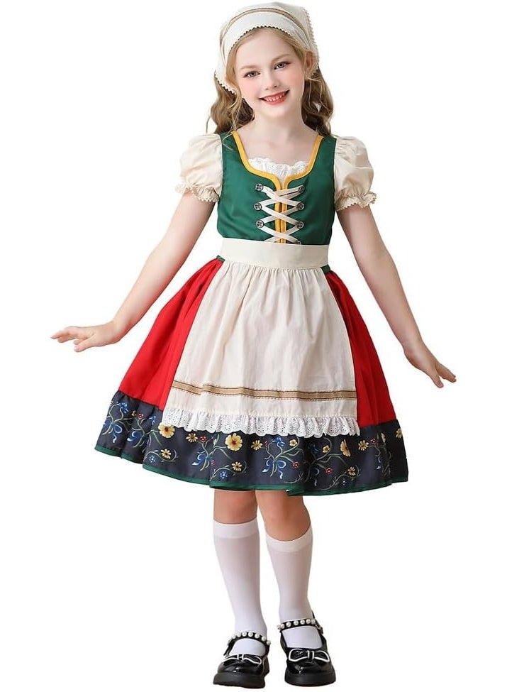 Sparklepals Bavaria Children's Clothing European Pastoral Girls Farm Germany Munich Oktoberfest Dirndl Dress Halloween Costume for Girls - Image 1