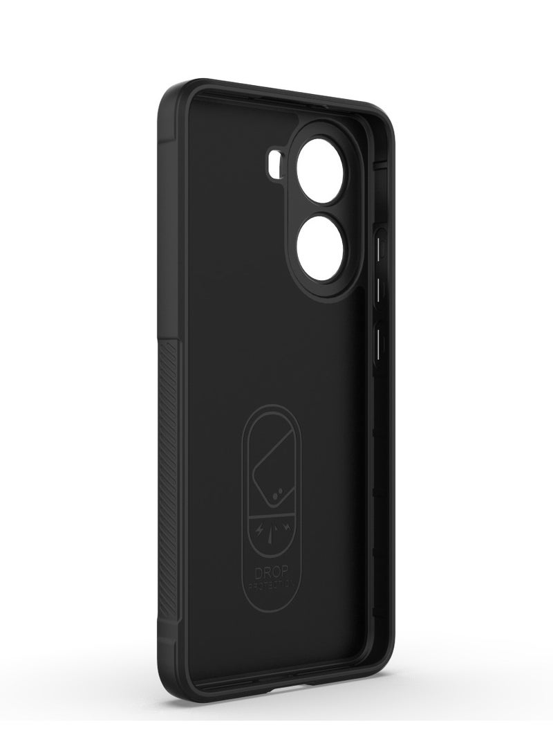 Case For Xiaomi Redmi Turbo 4 5G  ,- Brushed Shockproof Protection Cover Durable Anti-Scratch - Case Premium Quality Slip-Resistant With Protection For Camera - Black