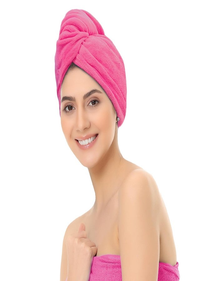 Sassoon Venir Microfiber Hair Wrap Towel for Women (Coral Pink Color, Free Size) with Smooth Texture Super Absorbent Quick Dry Hair Turban for Drying Hair - Image 2