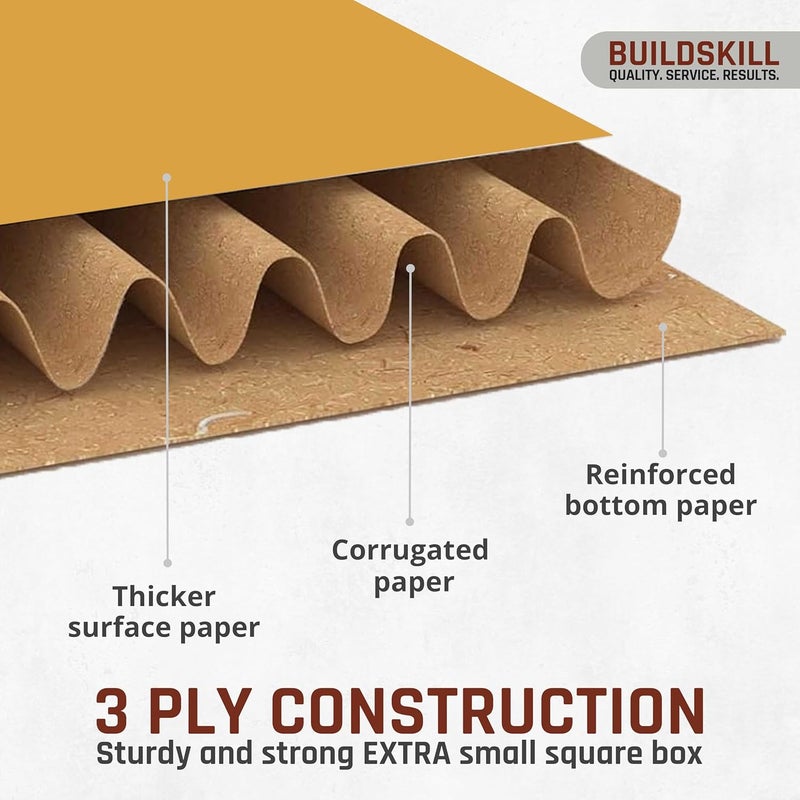 BUILDSKILL Pack of 100 | 3 Ply | 4"X4"X4" Cardboard Boxes for Packaging | Brown Corrugated Box for Packing | Shipping | Home Shifting | Parcel | Courier Packing box | Extra Small Carton Box - Recycled - Image 2