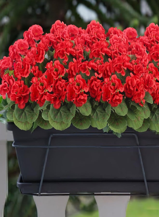 CITYES 3 Pcs Artificial Geraniums Flowers Silk Geraniums for Outdoors UV Resistant Red Fake Geranium Bush Faux Flowers Plant for Planter Garden Home Decor Indoor Patio Vase Table Centerpiece - Image 4