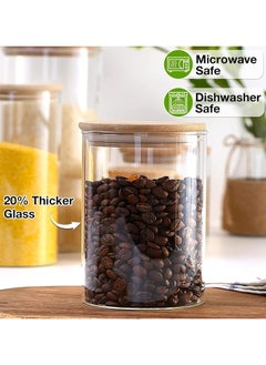 TYCOM Glass Jars Set 8cm*10cm (8 Packs), Food Storage Containers for Kitchen, Spice Jars With Labels, Marker and Spoons, Wood Lid. (Round 8p)  - Image 5