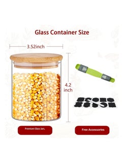 TYCOM Glass Jars Set 8cm*10cm (8 Packs), Food Storage Containers for Kitchen, Spice Jars With Labels, Marker and Spoons, Wood Lid. (Round 8p)  - Image 3