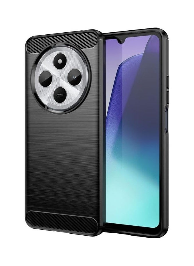 General Case Compatible with Xiaomi Redmi 14C 4G Case, Carbon Fiber Brushed TPU Shock-Absorption Silicone Anti-Scratch Shockproof Protective Cover for Redmi 14C 4G  - Image 1