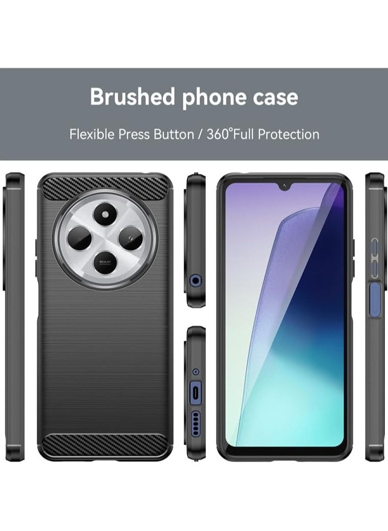 General Case Compatible with Xiaomi Redmi 14C 4G Case, Carbon Fiber Brushed TPU Shock-Absorption Silicone Anti-Scratch Shockproof Protective Cover for Redmi 14C 4G  - Image 2