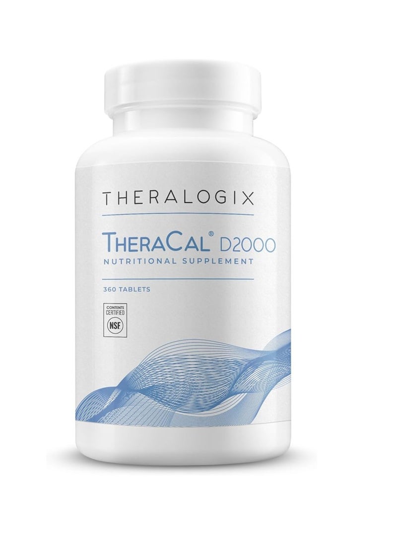 Theralogix TheraCal D2000 - Bone Health Support Supplement with Calcium, Magnesium, Vitamin D3Vitamin K2 & Boron 360 Tablets - Image 1