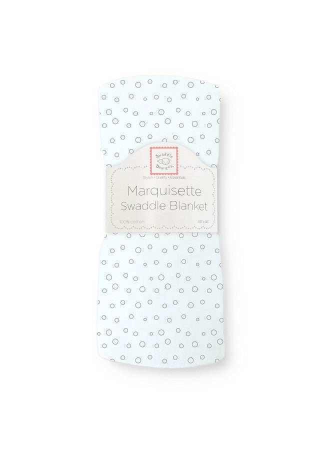 SwaddleDesigns Marquisette Receiving Swaddle Blanket for Baby Boys & Girls, Soft Premium Cotton Muslin, Best Shower Gift, Soft Blue Bubble Dots - Image 1