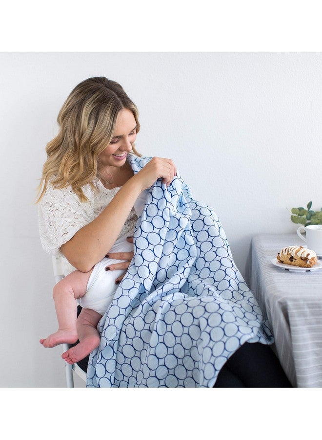 SwaddleDesigns Marquisette Receiving Swaddle Blanket for Baby Boys & Girls, Soft Premium Cotton Muslin, Best Shower Gift, Soft Blue Bubble Dots - Image 5