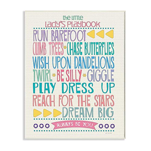 Stupell Industries The Kids Room by Stupell Typography Art Wall Plaque, The Little Lady's Playbook, 11 x 0.5 x 15, Proudly Made in USA - Image 1
