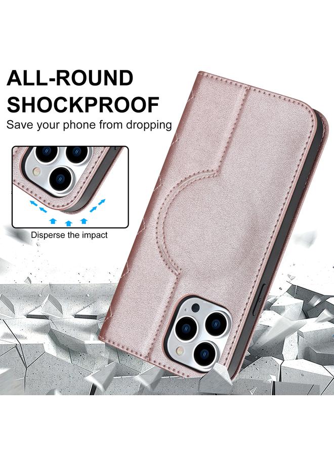 زبون جراب هاتف iPhone 13 Pro Max Rhombic MagSafe RFID مضاد للسرقة من الجلد - Image 3