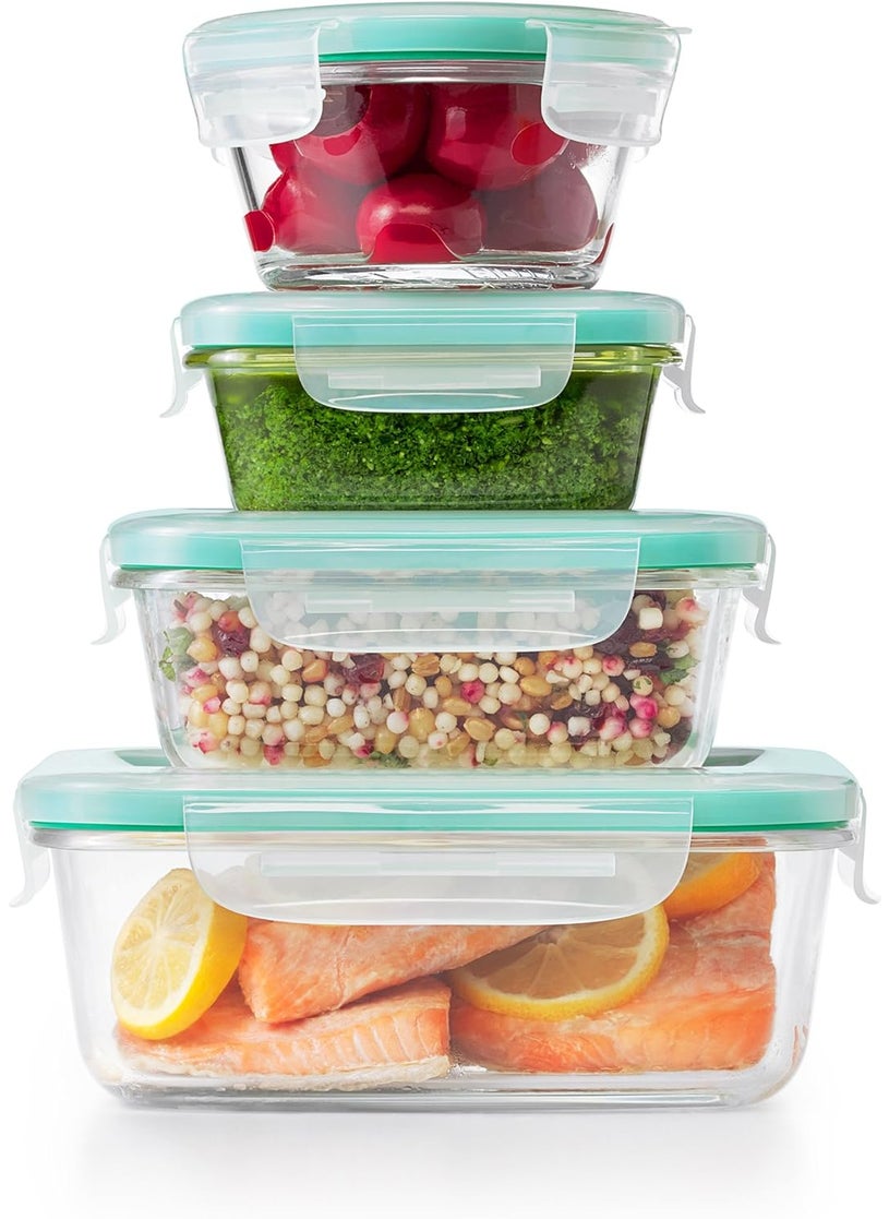 OXO - OXO Good Grips Smart Seal  12 Piece Glass Container SetClearBlue - Image 1